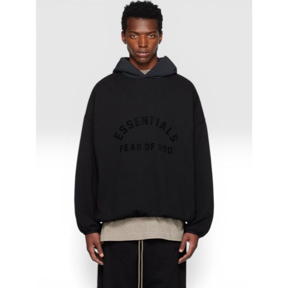 Fear of God ESSENTIALS Black Bonded Hoodie